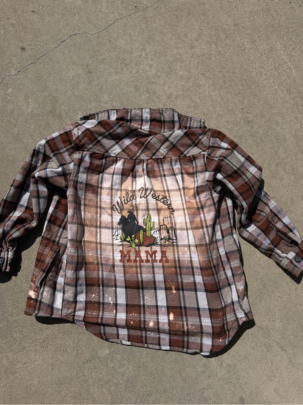 Upcycled Wild West Mama Brown Plaid Shacket